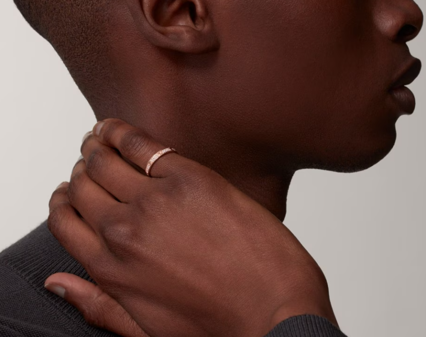 [✨Rose💎]LOVE RING 2.6mm-wide full-diamond ring Rose Gold