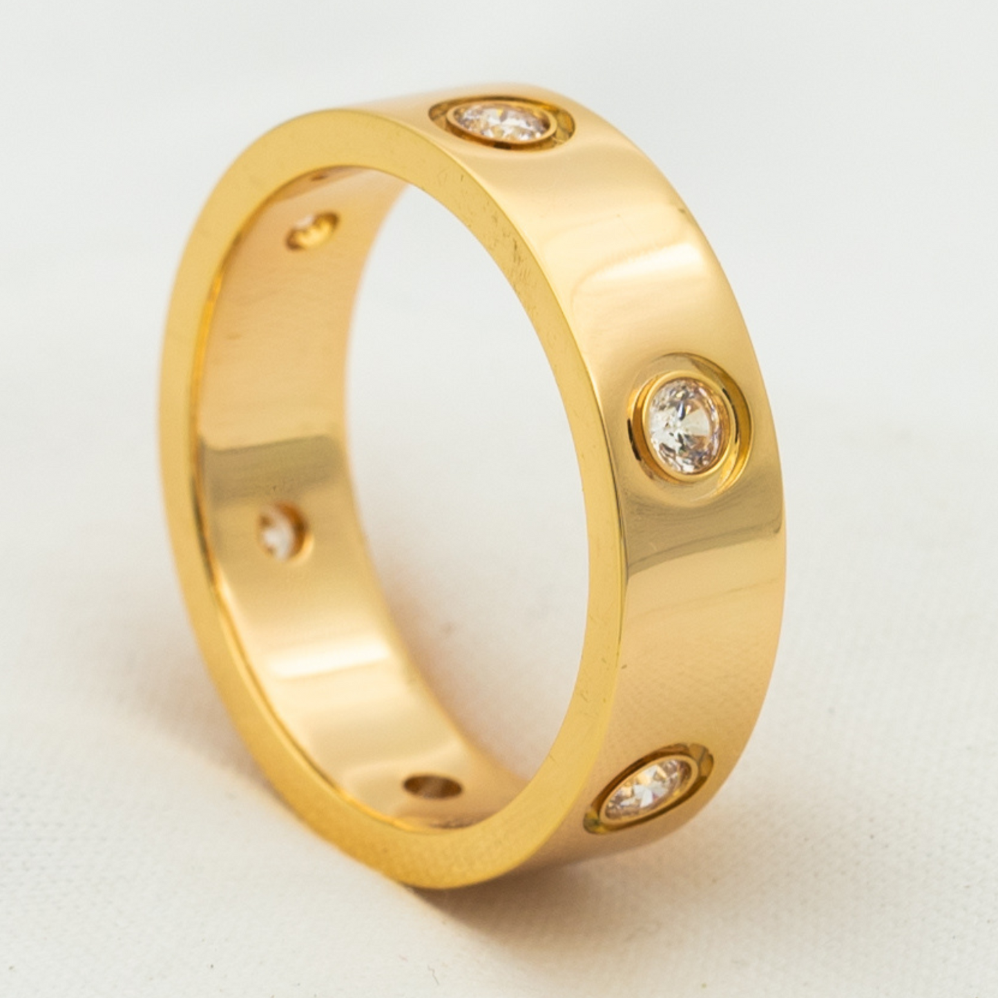 [✨Rose💎]LOVE RING 5.5MM 6 DIAMONDS PINK GOLD