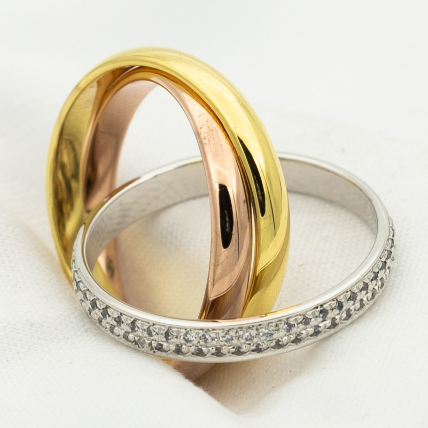 [✨Rose💎 Jewelry]TRINITY RING GOLD PINK GOLD SILVER DIAMONDS
