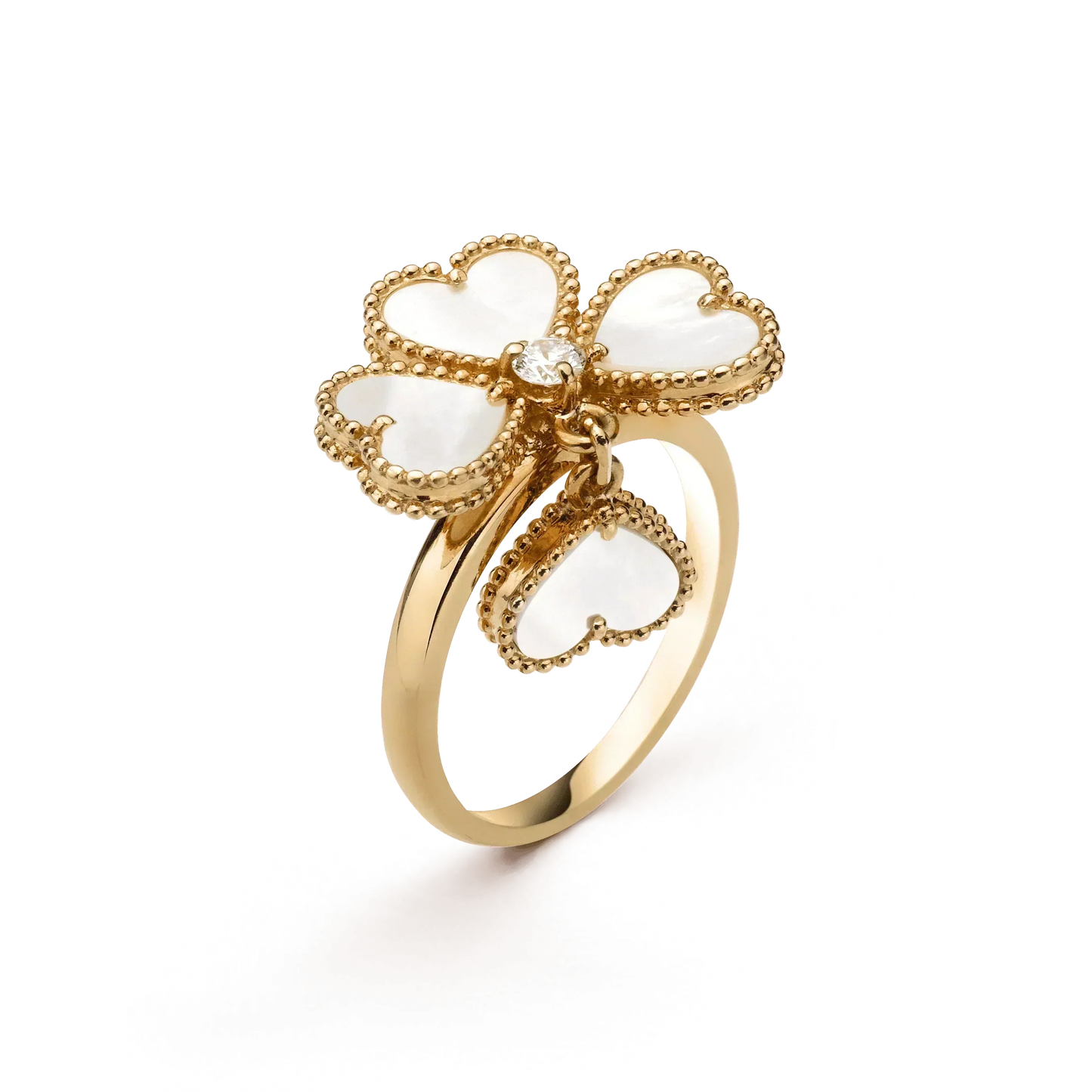 [✨Rose💎]SWEET CLOVER WHITE MOP RING