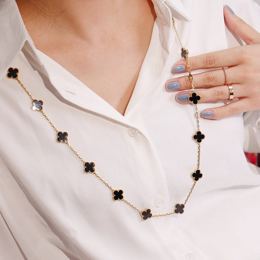 [✨Rose💎]CLOVER 20 MOTIFS ONYX ROSE GOLD