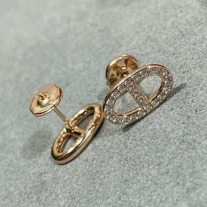 [✨Rose💎]HM FULL DIAMOND PIG NOSE STUD EARRINGS