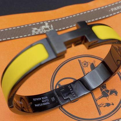 [✨Rose💎]CLIC HM SO BLACK YELLOW BRACELET