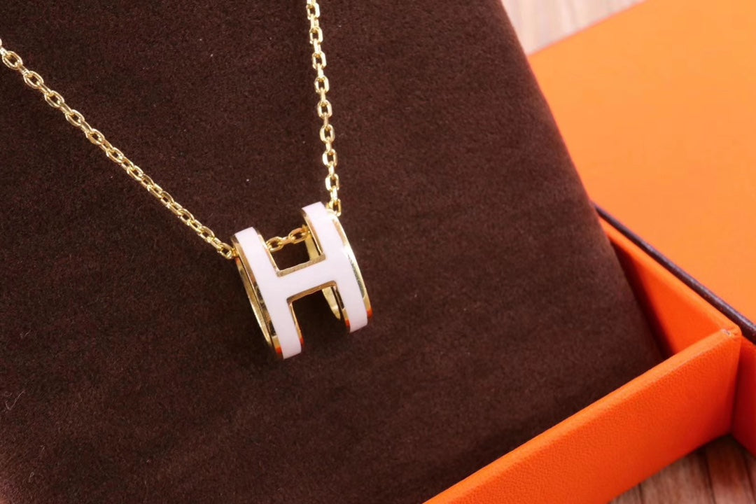 [✨Rose💎]HM CLIC YELLOW ENAMEL GOLD NECKLACE