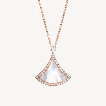 [✨Rose💎]DREAM MOP DIAMOND PAVED PINK GOLD NECKLACE