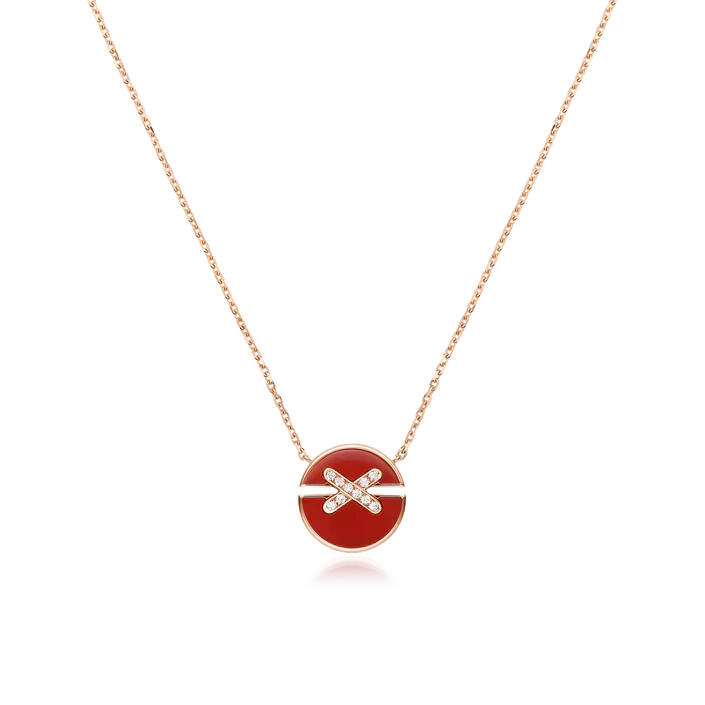 [✨Rose💎]JEUX DE ROSE GOLD DIAMOND NECKLACE