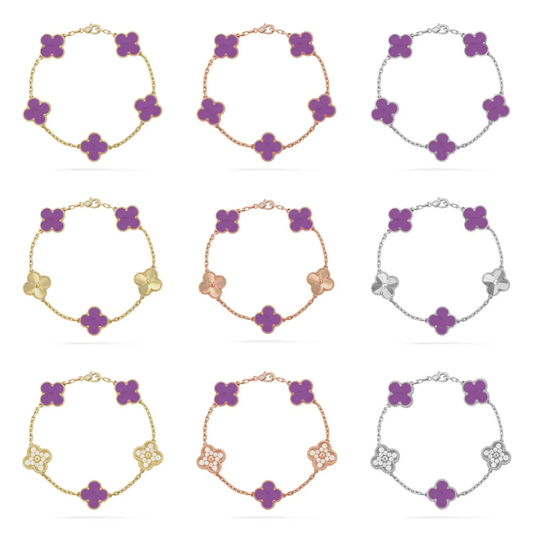 [✨Rose💎] CLOVER 5 MOTIF VIOLET BRACELET COLLECTION