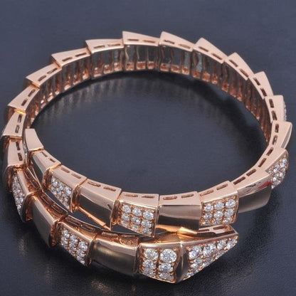 [✨Rose💎]SERPENTI WIDE BRACELET PINK GOLD DIAMOND