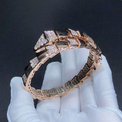 [✨Rose💎]SERPENTI WIDE BRACELET PINK GOLD DIAMOND