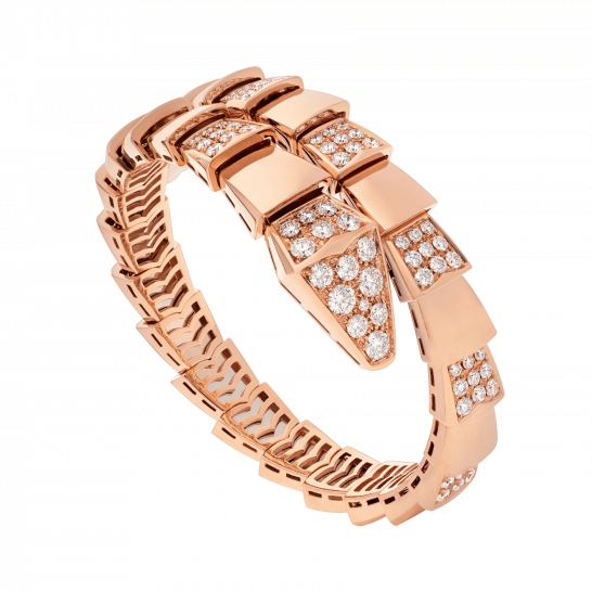 [✨Rose💎]SERPENTI WIDE BRACELET PINK GOLD DIAMOND
