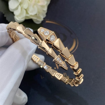 [✨Rose💎]SERPENTI BRACELET DIAMONDS PINK GOLD