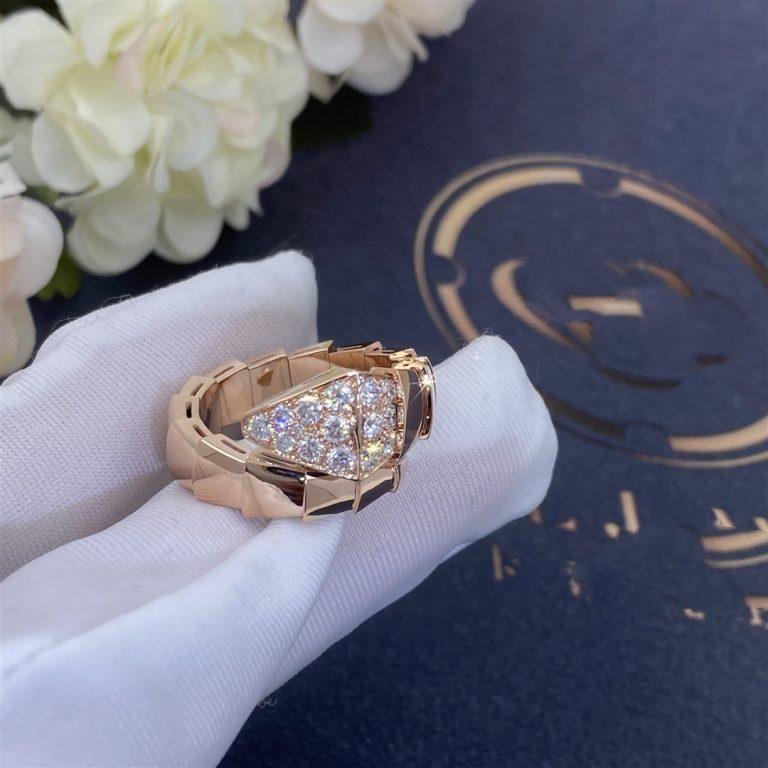 [✨Rose💎]SERPENTI RING PINK GOLD DIAMOND