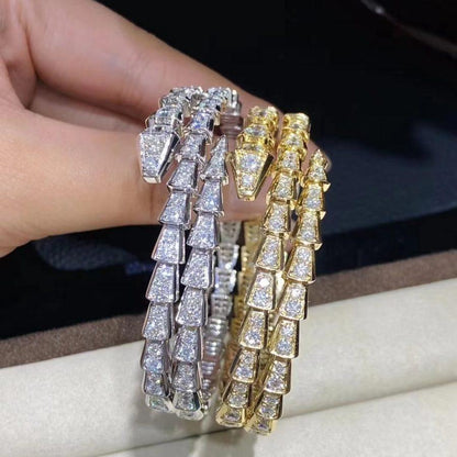 [✨Rose💎]SERPENTI BRACELET GOLD DIAMOND DOUBLE ROW