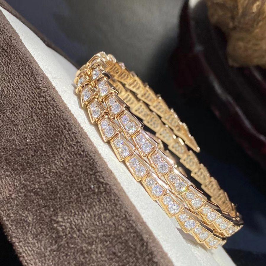 [✨Rose💎]SERPENTI BRACELET GOLD DIAMOND DOUBLE ROW