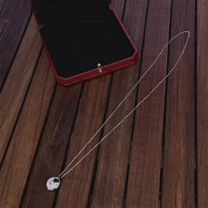 [✨Rose💎]AMULETTE SILVER FULL DIAMOND NECKLACE