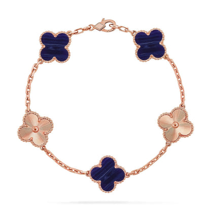 [✨Rose💎]CLOVER 5 MOTIF PURPLE STRIPES BRACELET COLLECTION