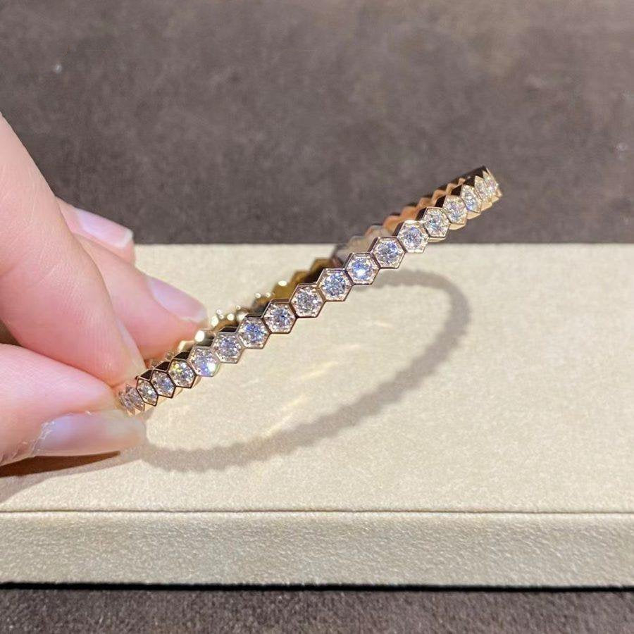 [✨Rose💎]BEE LOVE GOLD BRACELET FULL DIAMOND