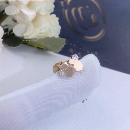 [✨Rose💎]BEE LOVE PINK GOLD DIAMOND EARRINGS