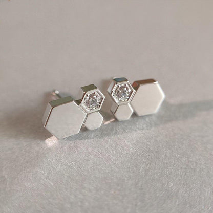 [✨Rose💎]BEE LOVE SILVER DIAMOND EARRINGS