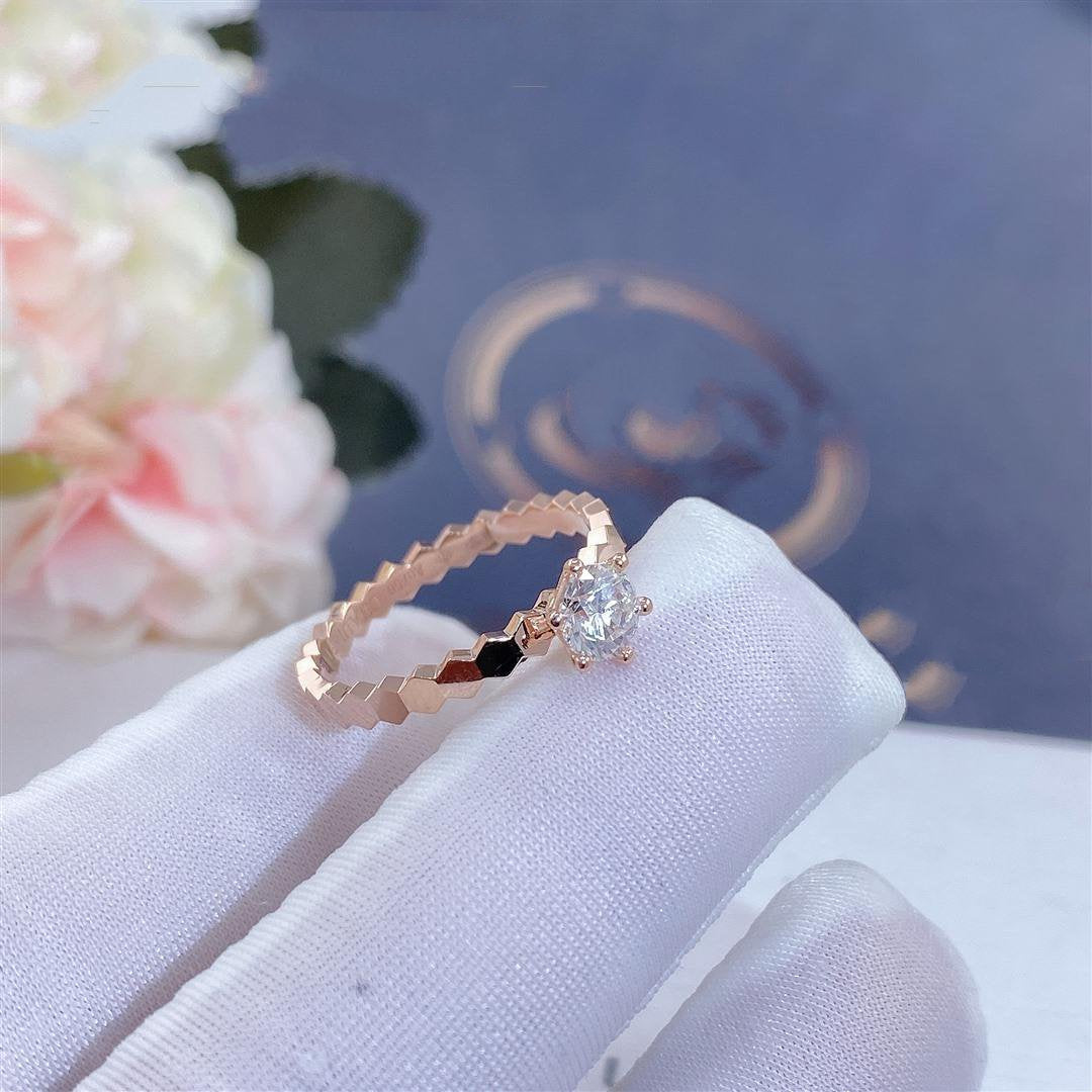 [✨Rose💎]BEE LOVE RING PINK GOLD 1 DIAMOND