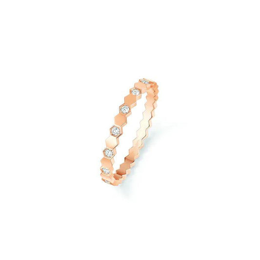 [✨Rose💎]BEE LOVE RING PINK GOLD DIAMOND