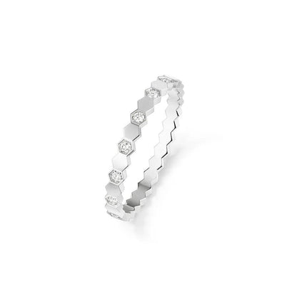 [✨Rose💎]BEE LOVE RING SILVER DIAMOND