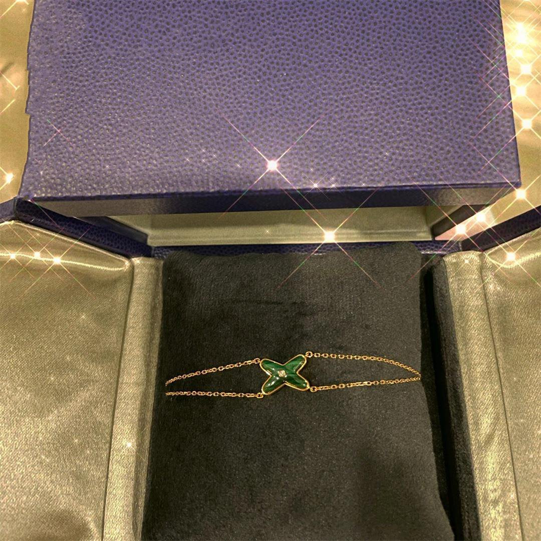 [✨Rose💎]JEUX BRACELET MALACHITE PINK GOLD 1 DIAMOND