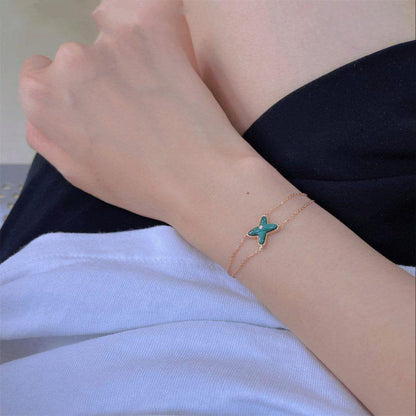 [✨Rose💎]JEUX BRACELET MALACHITE PINK GOLD 1 DIAMOND
