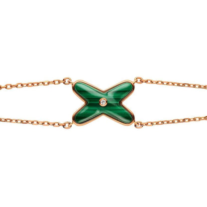 [✨Rose💎]JEUX BRACELET MALACHITE PINK GOLD 1 DIAMOND