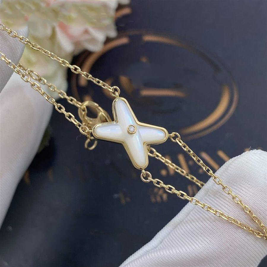 [✨Rose💎]JEUX BRACELET WHITE MOP GOLD 1 DIAMOND