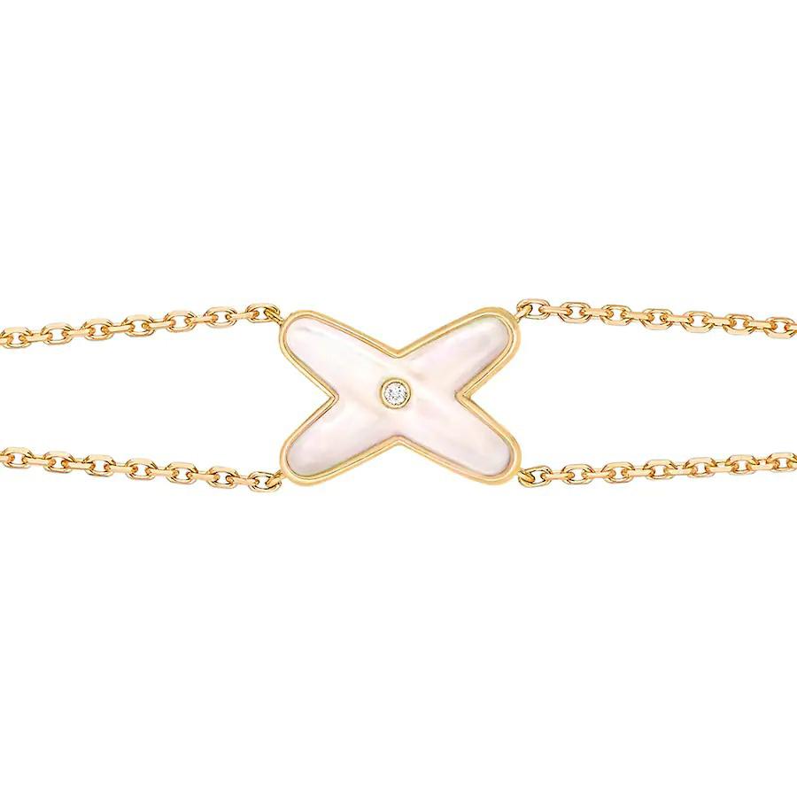[✨Rose💎]JEUX BRACELET WHITE MOP GOLD 1 DIAMOND