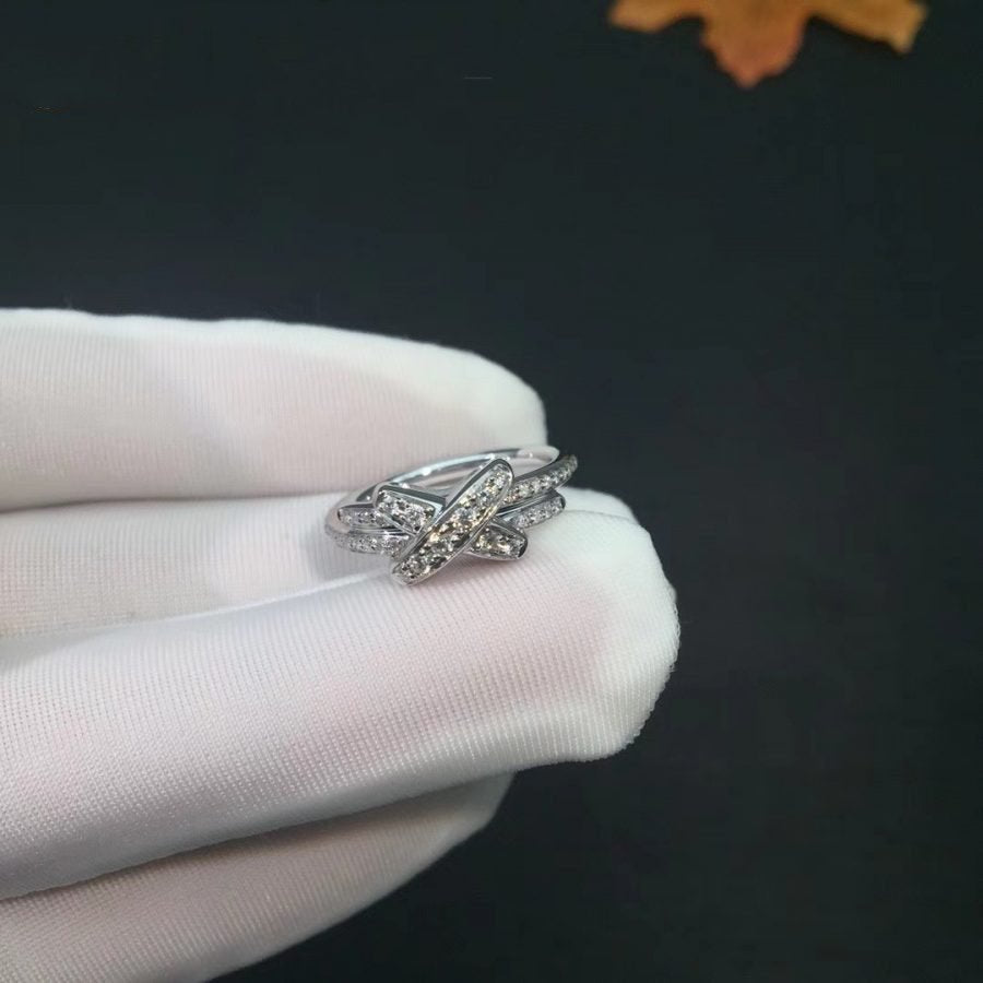 [✨Rose💎]JEUX DE SILVER DIAMOND RING