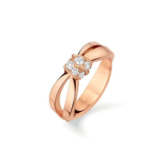 [✨Rose💎]LIENS RING PINK GOLD DIAMOND