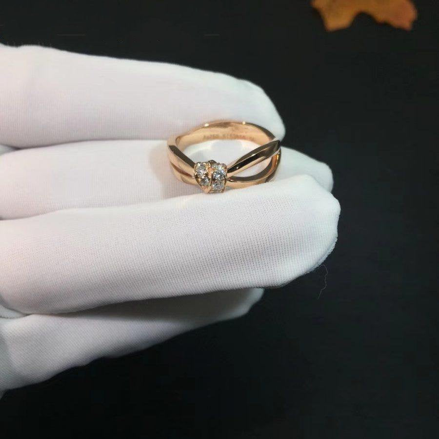 [✨Rose💎]LIENS RING PINK GOLD DIAMOND
