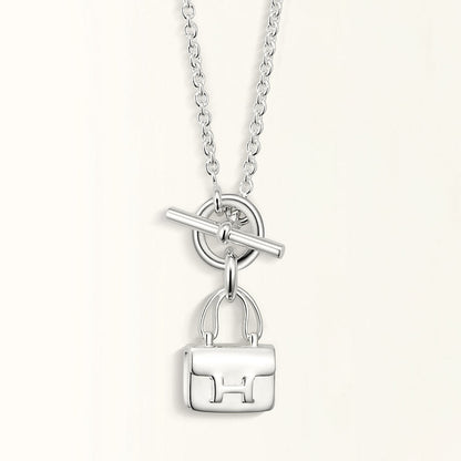 [✨Rose💎]POP H PEDANT SILVER NECKLACE