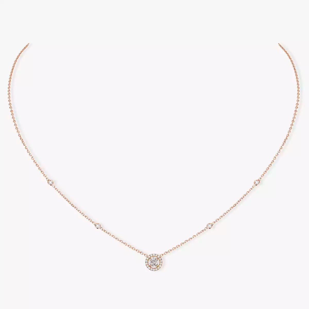[✨Rose💎]Diamond Necklace 0,20ct Brilliant Shape Joy