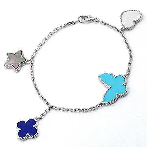 [✨Rose💎]LUCKY SPRING SILVER BRACELET 4 MOTIF