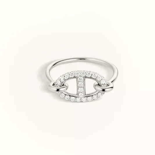[✨Rose💎]RONDE SMALL SILVER DIAMOND RING