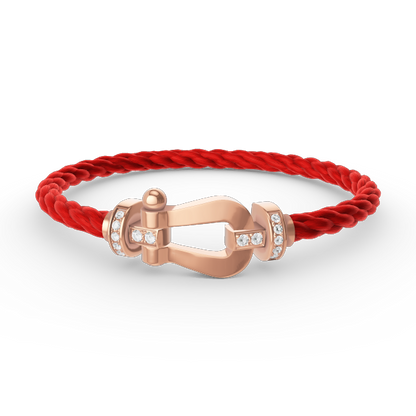 [✨Rose💎]FORCE LARGE HORSESHOE HALF DIAMOND BRACELET ROSE GOLD