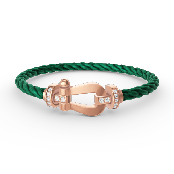 [✨Rose💎]FORCE LARGE HORSESHOE HALF DIAMOND BRACELET ROSE GOLD