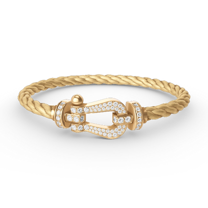 [✨Rose💎]FORCE LARGE HORSESHOE FULL DIAMOND BRACELET GOLD
