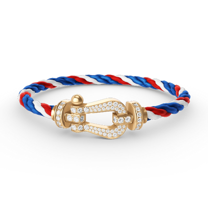 [✨Rose💎]FORCE LARGE HORSESHOE FULL DIAMOND BRACELET GOLD