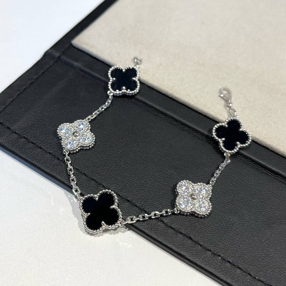 [✨Rose💎] CLOVER 5 MOTIF ONYXS BRACELET COLLECTION