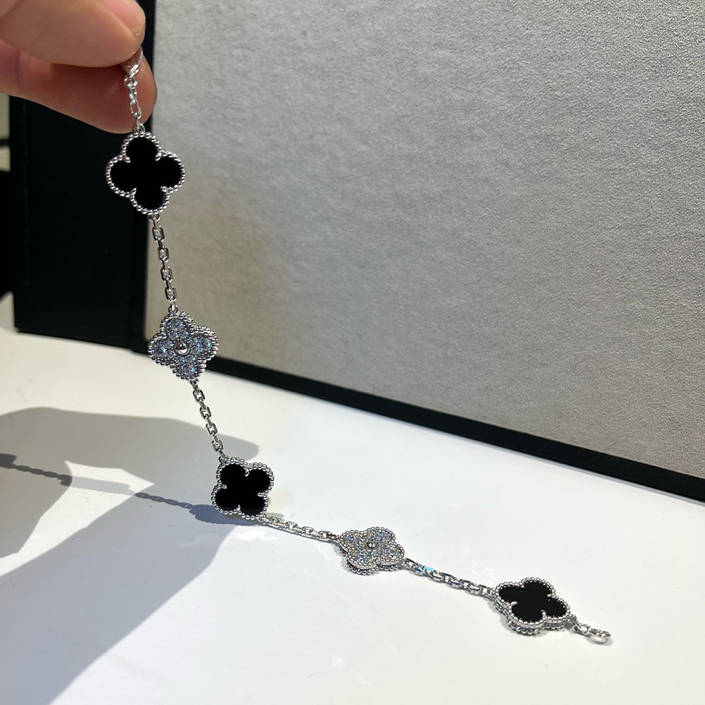 [✨Rose💎] CLOVER 5 MOTIF ONYXS BRACELET COLLECTION