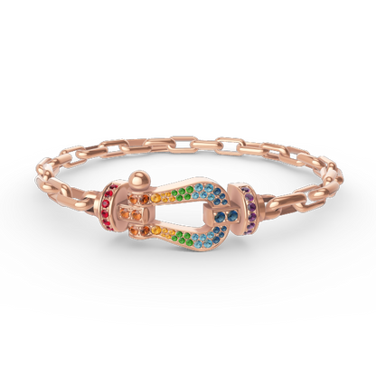 [✨Rose💎]FORCE LARGE HORSESHOE CLASP  METAL BRACELET