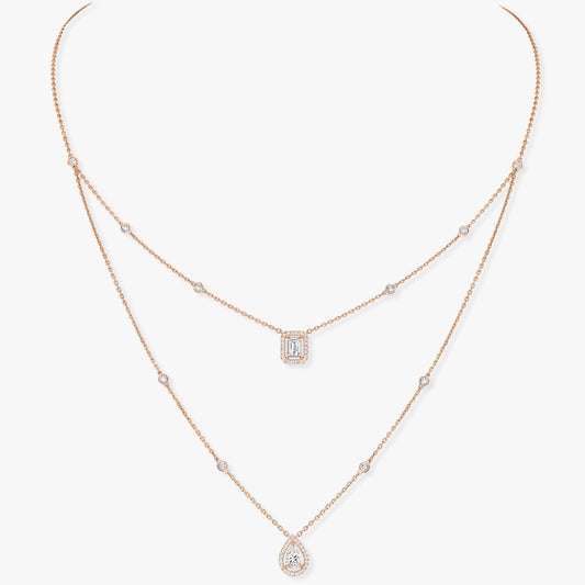 [✨Rose💎]MY TWIN 2 ROW DIAMOND NECKLACE