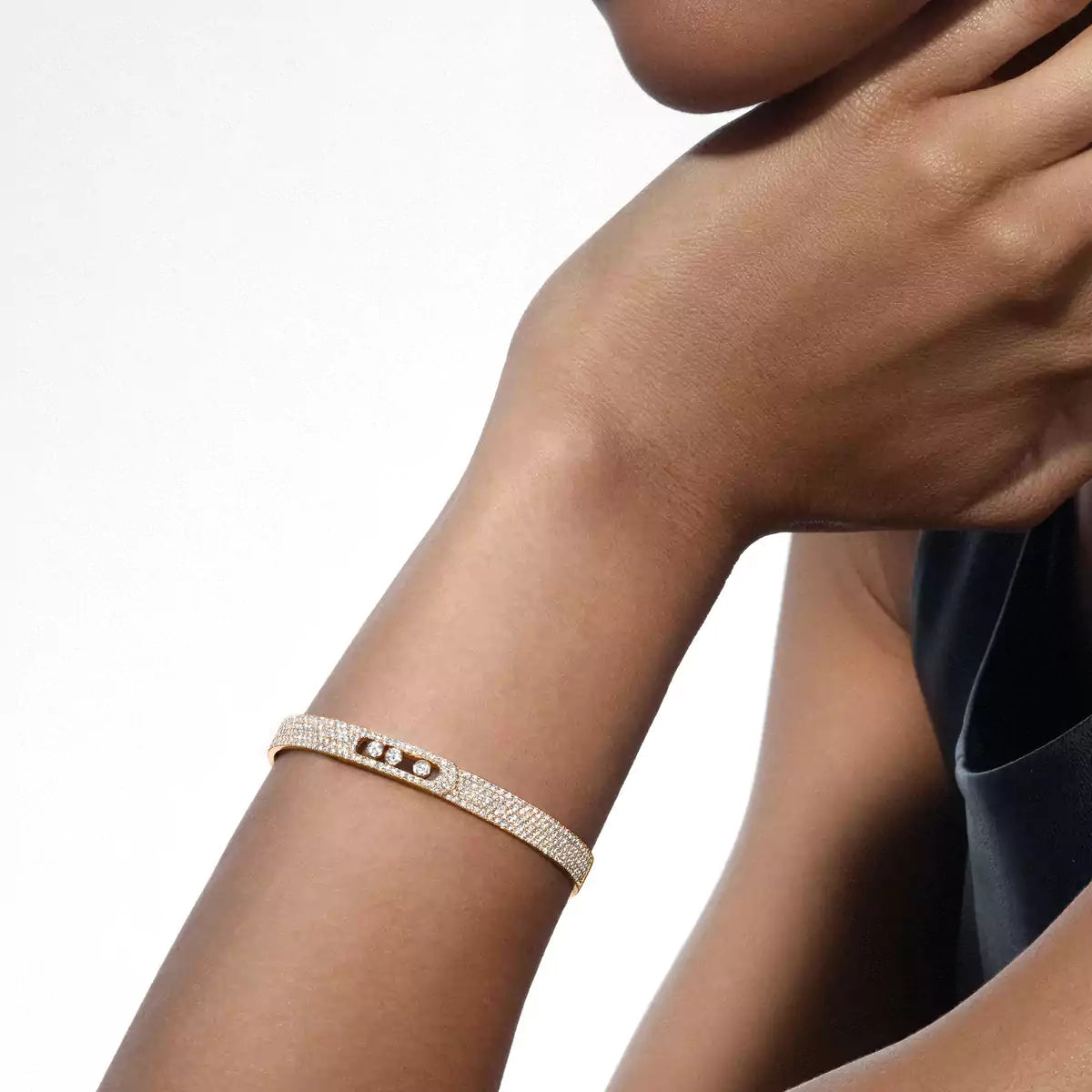 [✨Rose💎]Move Noa Full Pav茅 Diamond Bangle Bracelet