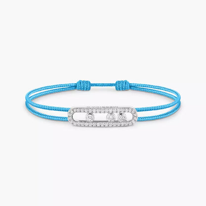 [✨Rose💎]Messika Care(s) pink cord pav茅 bracelet