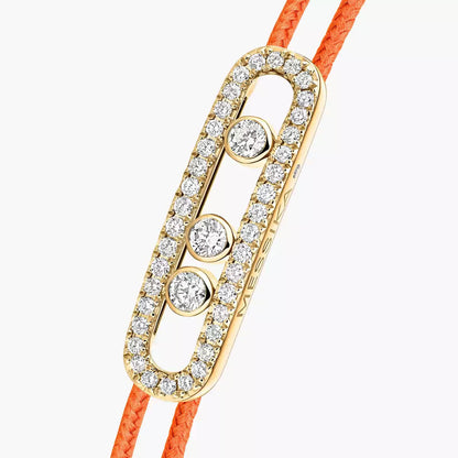 [✨Rose💎]Messika Care(s) pink cord pav茅 bracelet