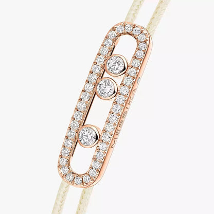 [✨Rose💎]Messika Care(s) pink cord pav茅 bracelet